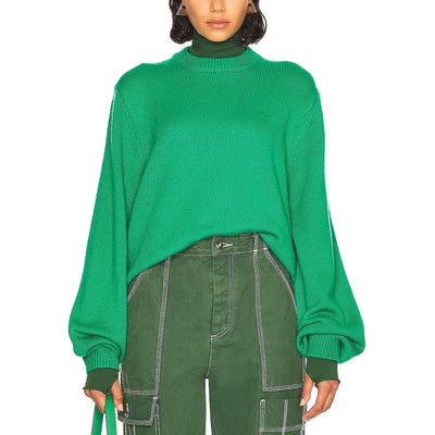 Helsa Cozy Green Lynnea Crew Sweater Size S