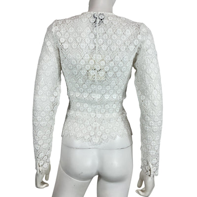 Reformation Lace White Simona Blouse Size 0