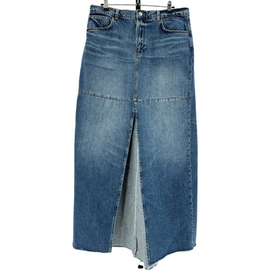 Reformation Distressed Blue Tazz Maxi Skirt Size 30