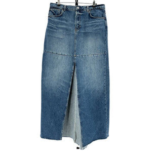Reformation Distressed Blue Tazz Maxi Skirt Size 30