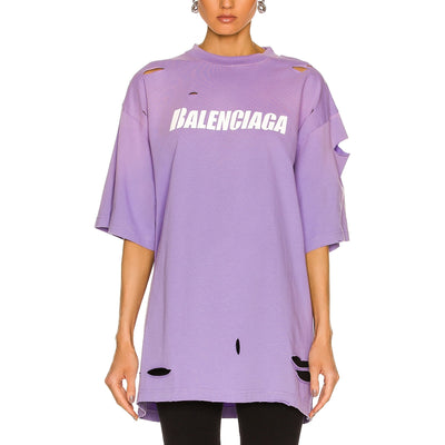 Balenciaga Purple Caps Jersey T Shirt Size S