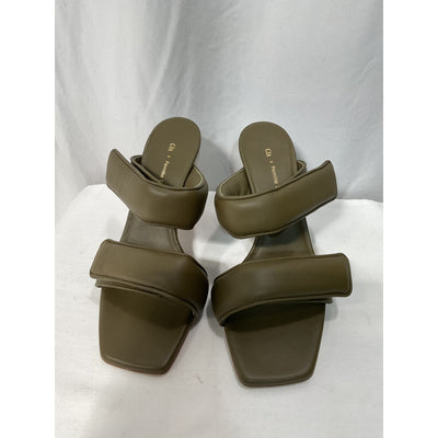 Giaborghini Green Velcro Strap Mules Heel Size 6
