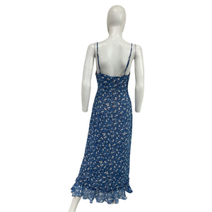 Majorelle 'Quincy' Blue Poly Midi Dress Size S
