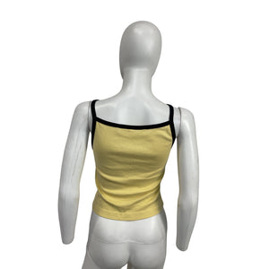 Dôen 'Angie' Yellow Cotton Ringer Tank Top Size S