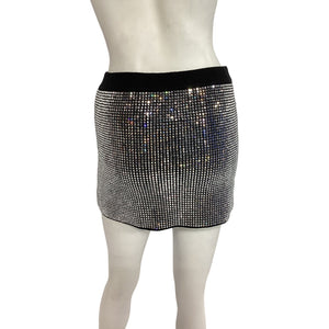 Retrofête Embellished Black And Silver Delta Mini Skirt Size S