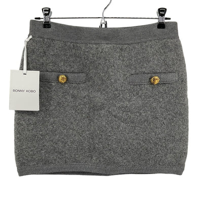 Ronny Kobo Knit Slate Grey Dalya Mini Skirt Size Large NWT