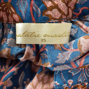 Natalie Martin Floral Dahlia Indigo Remy Size XS Blouse