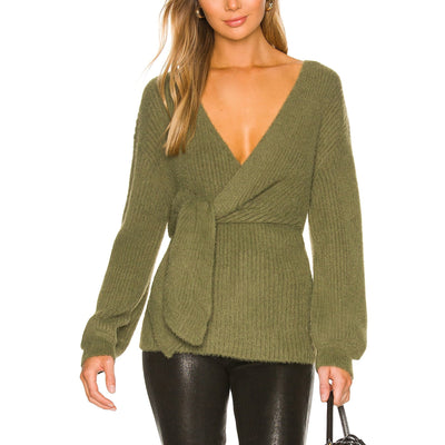 House Of Harlow 1960 x Revolve 'Khalida' Green Nylon Wrap Sweater Size S