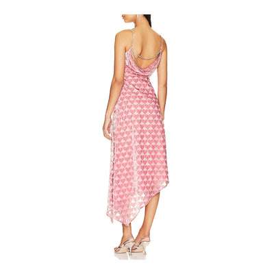 Majorelle Flocked Pink Trixie Midi Dress Size L