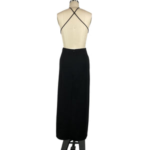 Ronny Kobo Sleek Black Sero Twist Front Midi Dress Size S