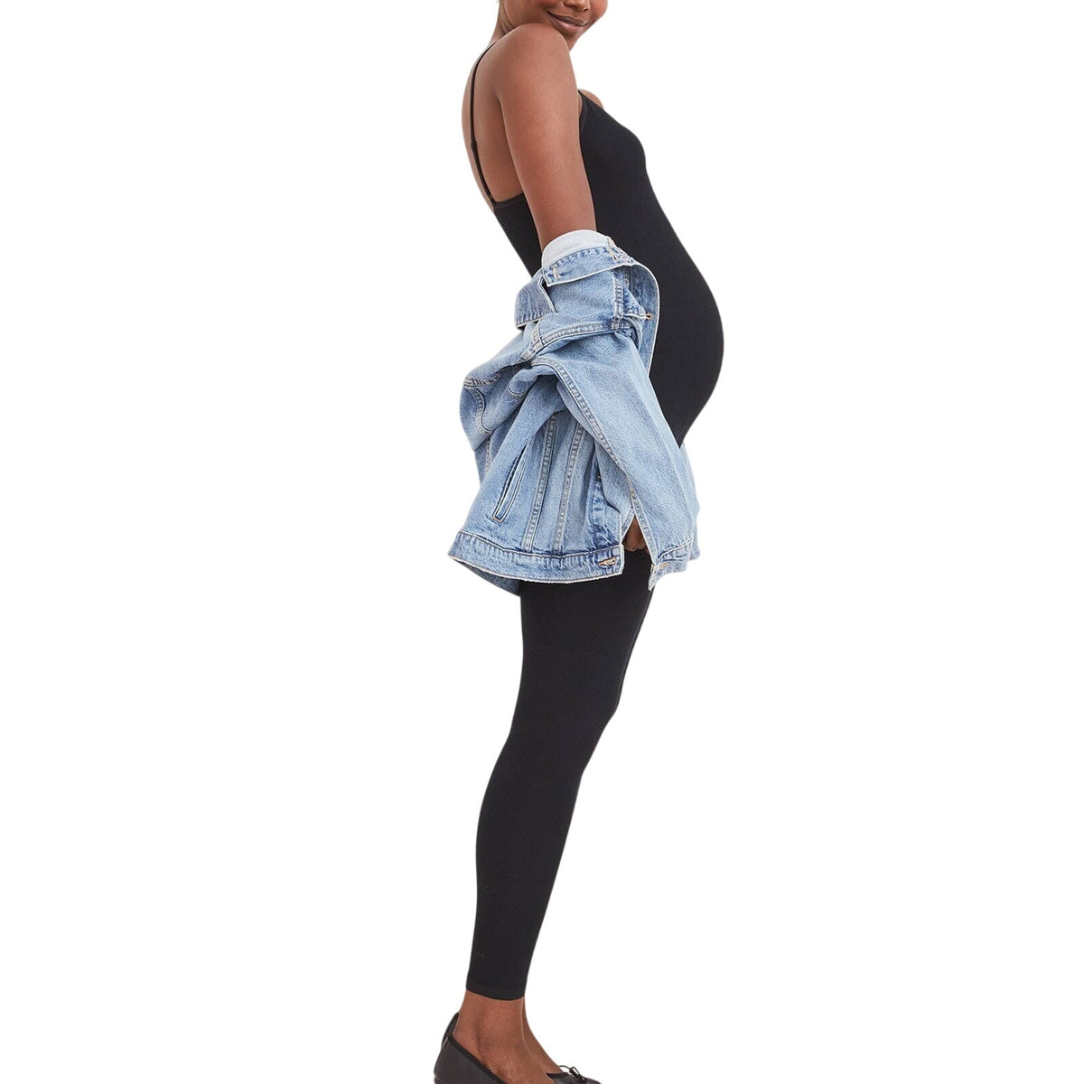 Hatch Ribbed Black Body Unitard Size XS