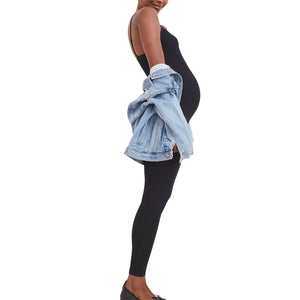 Hatch Ribbed Black Body Unitard Size XS