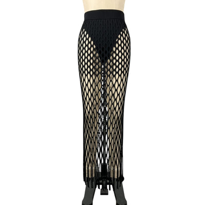 Dion Lee Sheer Black Reef Net Skirt Size XS / S