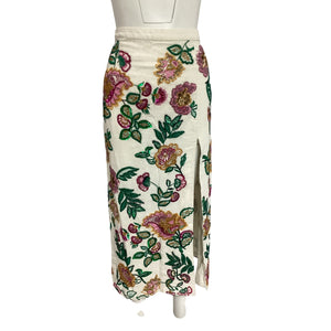 Misa Los Angeles Embellished Paisley Floral Thara Skirt Size L