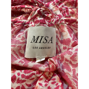 Misa Los Angeles Ruffled Pink Animal Floral Morrison Dress Size S