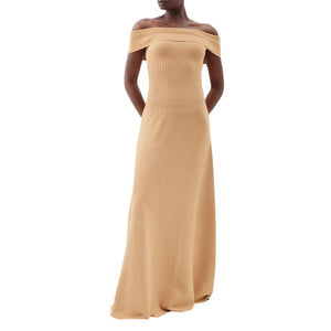 Staud Knitted Tan Artistry Maxi Size M Dress NWT