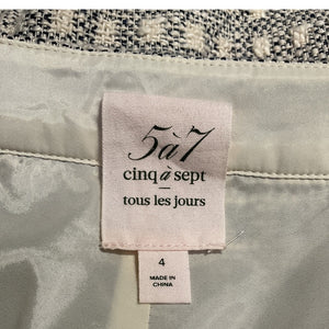 Cinq à Sept Tweed Navy And White Laverne Shorts Size 4