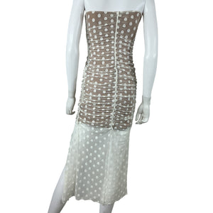 Majorelle Polka Dot White Brady Dress Size M