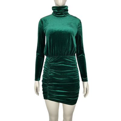 Lovers And Friends Velvet Emerald Green Ivana Mini Dress Size S NWT
