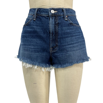 Mother Frayed Blue Dodger Denim Shorts Size 27