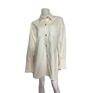 Courrèges Oversized Ivory Denim Shirt Size M
