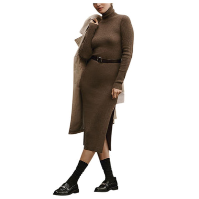 Reformation Ribbed Brown Robin Sweater Dress Size M