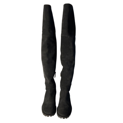 Stuart Weitzman Suede Black Amber Over The Knee Boots Size 36 EU / US 6