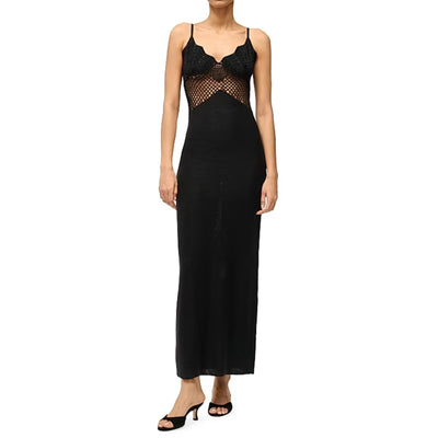 Staud Crochet Black Tara Maxi Dress Size XS