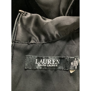 Ralph Lauren 'Tie-Neck' Black Velvet Dress Size 12