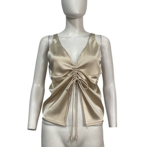 Nanushka Ruched Cream Klara Camisole Size S