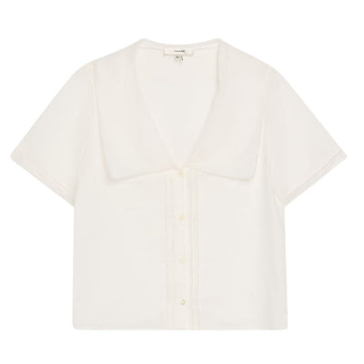 Neiman Marcus Lightweight White Scallop Sailor Blouse Size XS NWT