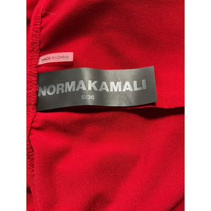 Norma Kamali Red Long Sleeve Sweetheart Side Drape Gown Size S