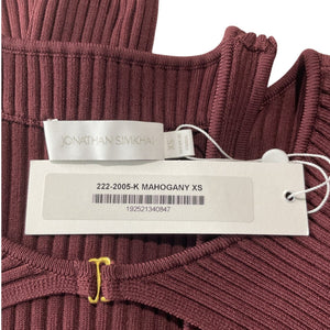 Simkhai Ribbed Mahogany Seraphina Top Size XS