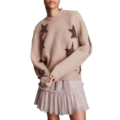 Allsaints Cozy Pink Star Print Pullover Size XS