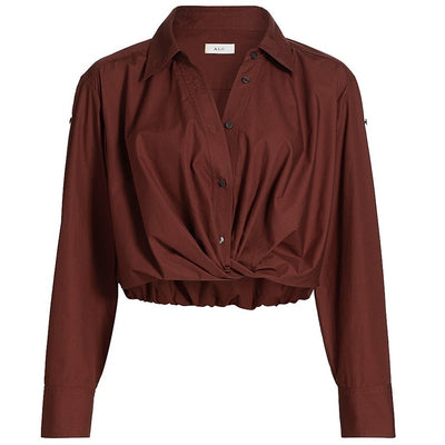 A.L.C. Cropped Burgundy Leo Shirt Size 12