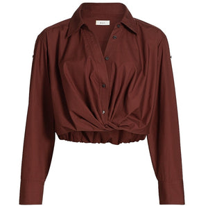 A.L.C. Cropped Burgundy Leo Shirt Size 12