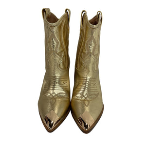 Lola Cruz Metallic Gold Gambels Ii Boots Size 38 EU / US 8