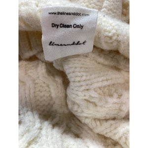 Line & Dot 'Erica' White Mockneck Ruffle Sweater Top Size L