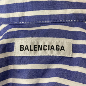 Balenciaga Striped Blue White Knotted Shirt Dress Size 4