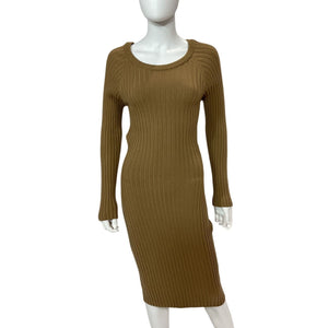 Valentina Shah Ribbed Beige Dame Dress Size M / L