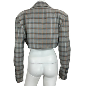 For Love & Lemons Plaid Gray Kym Blazer Size M