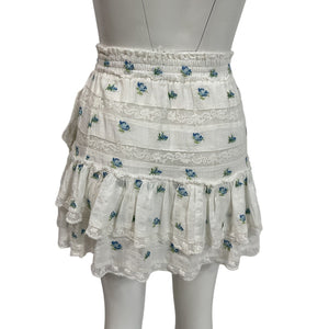 Loveshackfancy Embroidered Icy Breeze Agnessa Skirt Size M