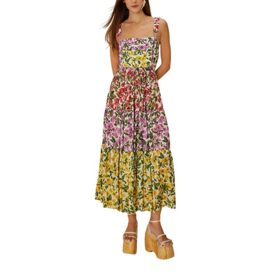 Farm Rio Floral Multicolor Bougainvillea Maxi Dress Size XS