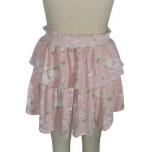 Loveshackfancy Floral Print Ruffle Mini Size S Skirt
