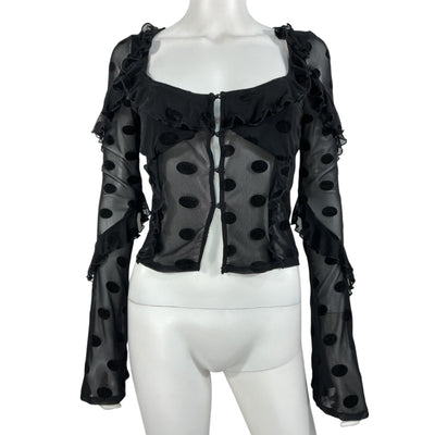 House Of Harlow 1960 Sheer Black Eugenia Top Size S