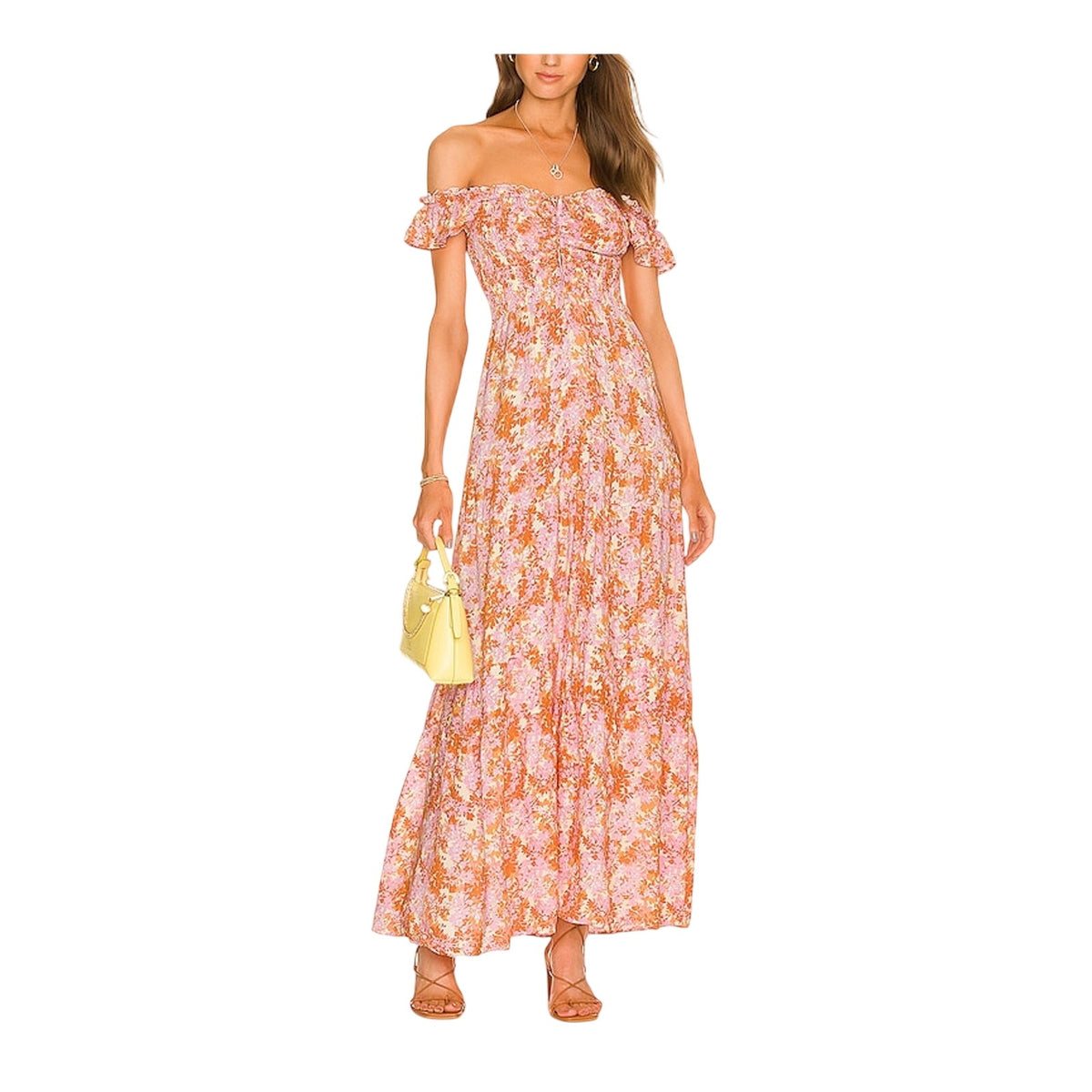 L*Space Smocked Multicolor Lucia Maxi Dress Size XS