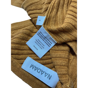 Naadam Ribbed Orange Silk Cashmere Midi Dress Size S
