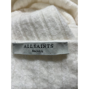 Allsaints Ribbed Chalk White Margot Crewneck Dress Size S