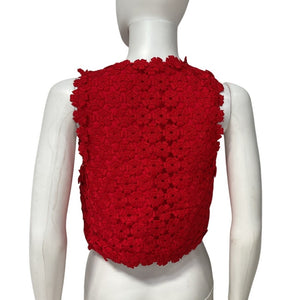 Waimari Floral Lace Red Christie Vest Size XS