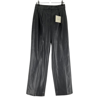 Calvin Klein Sleek Black Pleated Wide-Leg Trousers Size 0 NWT